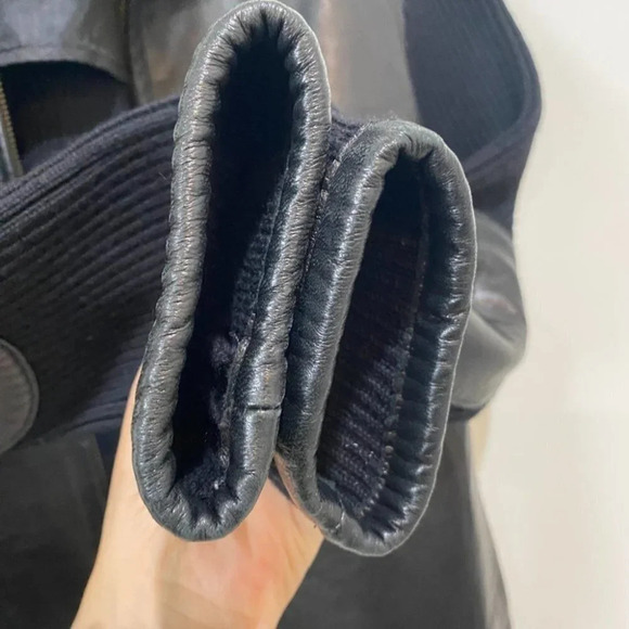 Identify 100% Leather Knit Fitted  Jacket with Mock Cowl Neck 🇨🇦 Made - Picture 8 of 17